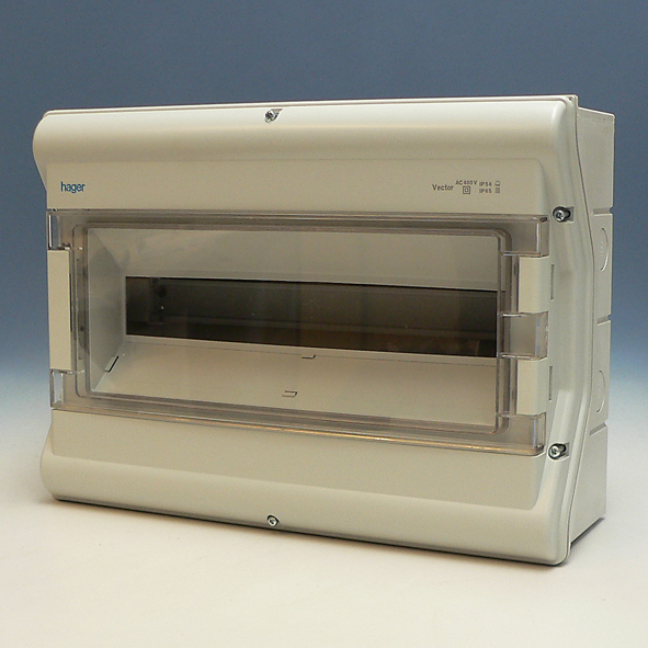 Hager Opbouwverdeler Vector418x302x151mm 1x18moduul IP65 VE118F