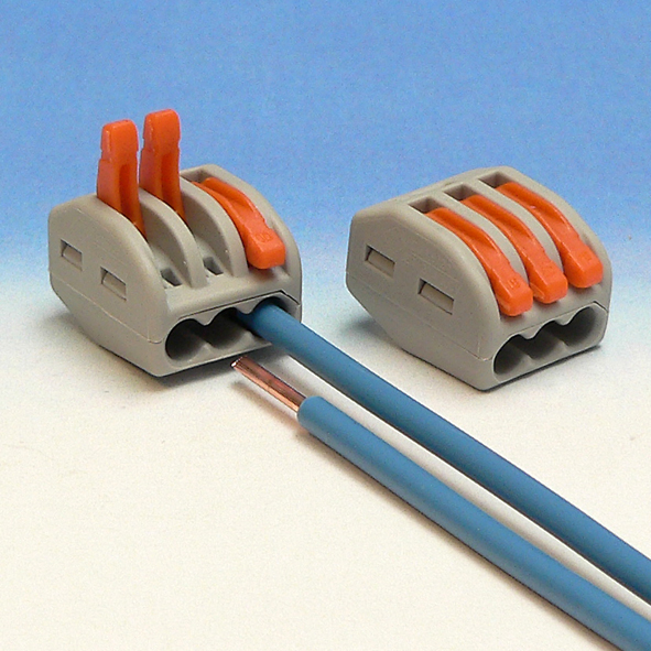 Wago laskem met hevel 3 polig 0.8-2.5mm² voor soepel en massieve draad te verbinden 32A