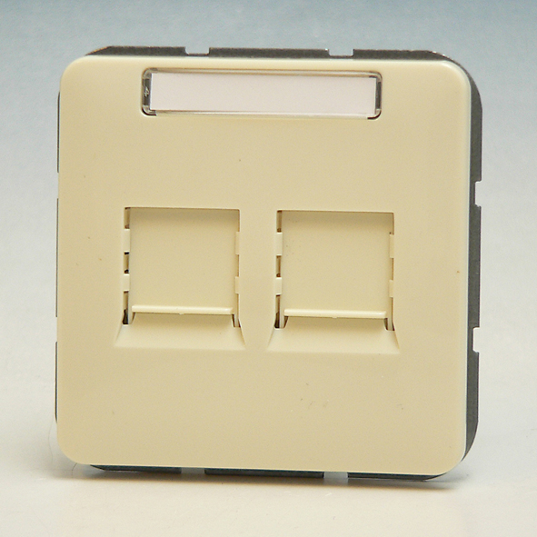 Cpl slv 2xModjack Panduit cat5/6 tekst crème CD afbeelding 2