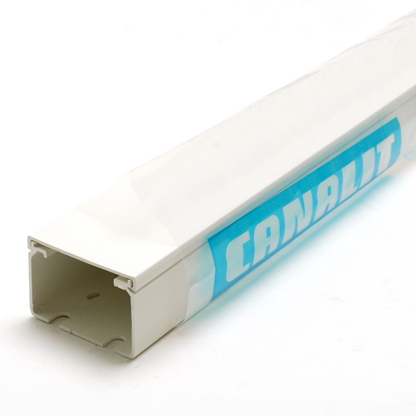 Kabelgoot wit 60x40mm 2 meter RAL 9010 in folie Canalit 955046