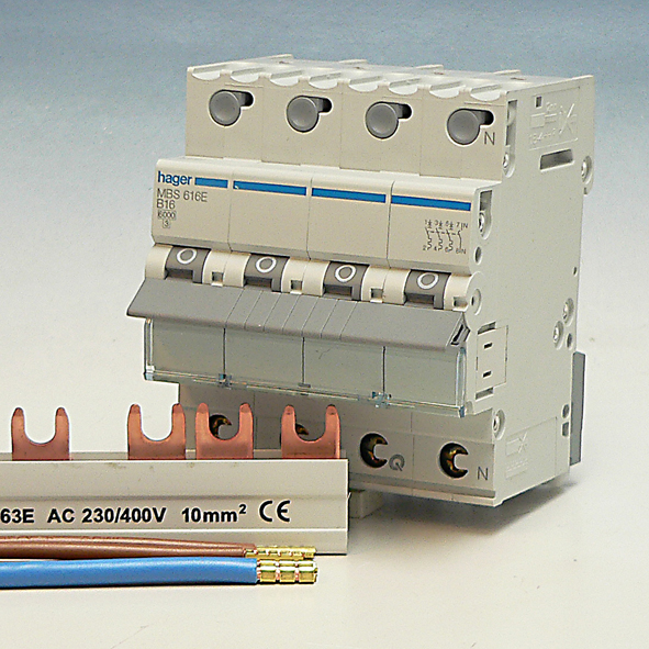 Hager Set 1xInstallatieautom. 3-P+N, B16A 6kA achter ALS VKS05SK afbeelding 2