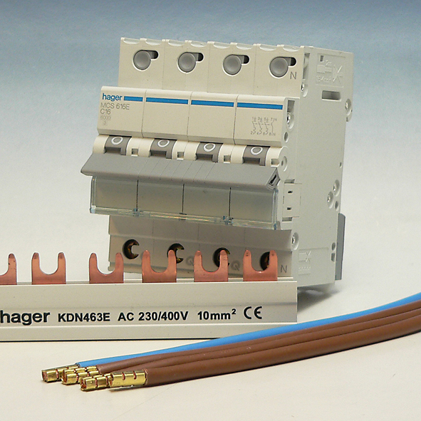Hager Set 1xInstallatieautom. 3-P+N, C16A 6kA achter ALS VKS08SC