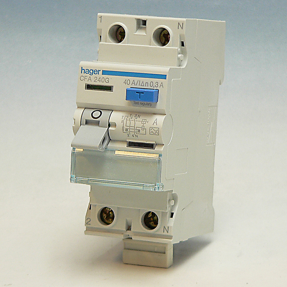 Hager Aardlekschakelaar 2-P 40A 300mA klasse A CFA240G afbeelding 2