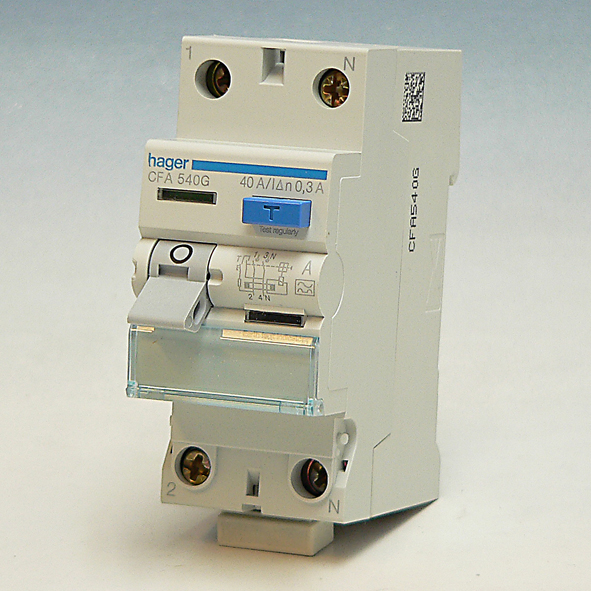 Hager Aardlekschakelaar 2-P 40A 300mA kl.A ongelijkeklem CFA540G afbeelding 2