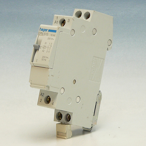 Hager Impulsrelais 1m+1v 230VAC/110VDC/16A, voed.250VAC EPN515 afbeelding 2