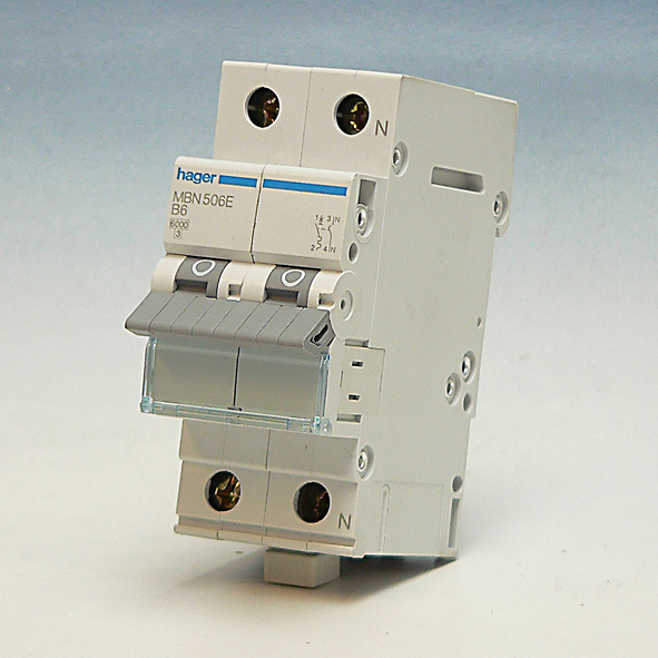Hager Installatieautomaat 1-P+N B6A 6kA MBN506E afbeelding 2