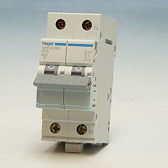 Hager Installatieautomaat 1-P+N B16A 6kA MBN516E afbeelding 2