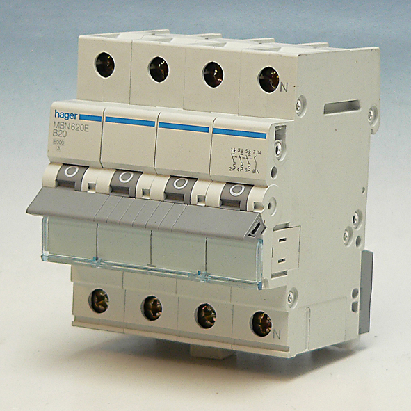 Hager Installatieautomaat 3-P+N B20A 6kA MBN620E afbeelding 2