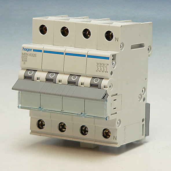 Hager Installatieautomaat 3-P+N B32A 6kA MBN632E afbeelding 2