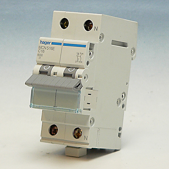 Hager Installatieautomaat 1-P+N C16A 6kA MCN516E afbeelding 2