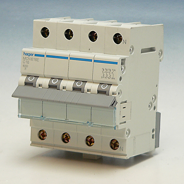 Hager Installatieautomaat 3-P+N C16A 6kA MCN616E afbeelding 2