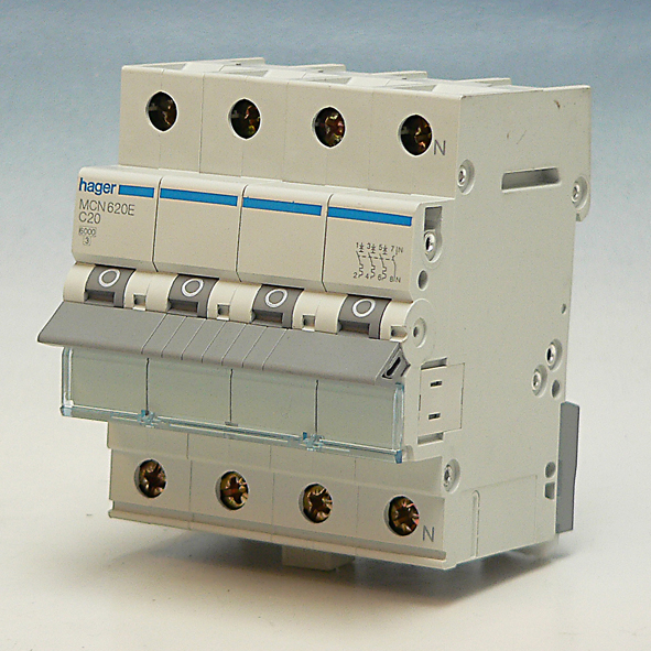 Hager Installatieautomaat 3-P+N C20A 6kA MCN620E afbeelding 2