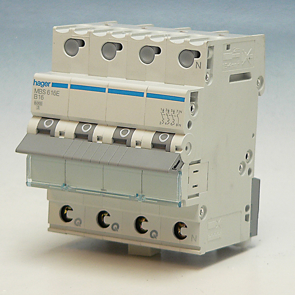 Hager Installatieautomaat 3-P+N B16A 6kA QuickBusbar MBS616E afbeelding 2