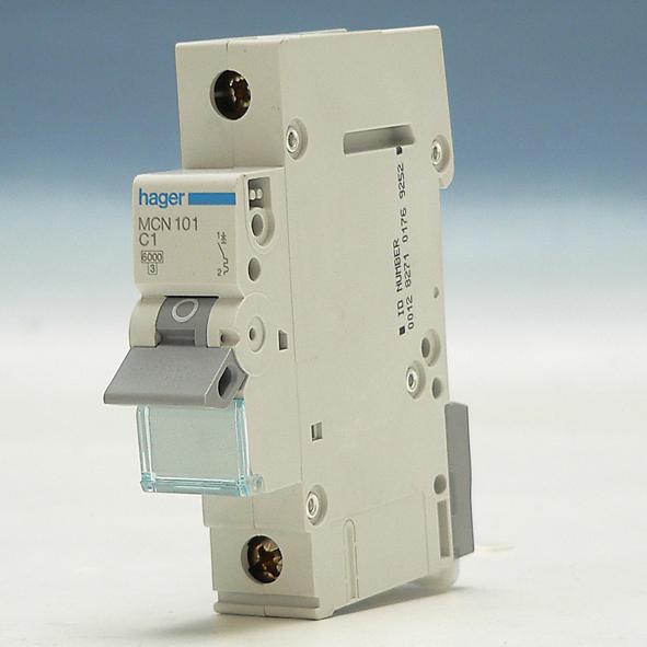Hager Installatieautomaat 1-P C1A 6kA MCN101 afbeelding 2