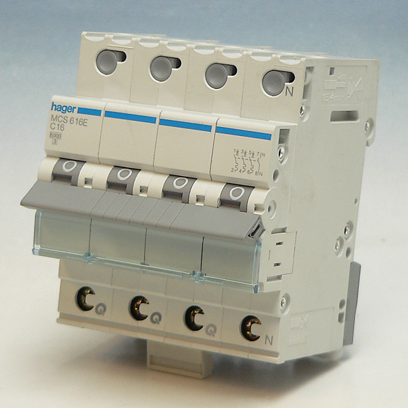 Hager Installatieautomaat 3-P+N C16A 6kA QuickBusbar MCS616E afbeelding 2