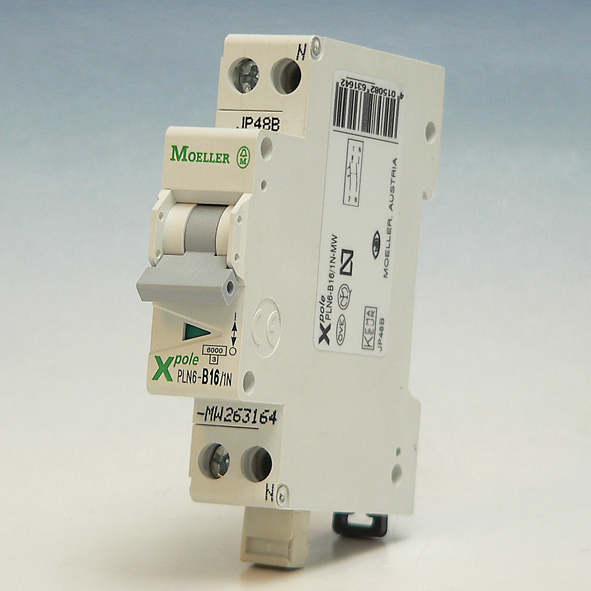 EATON PLN6-B16/1N-MW AUTOMAAT B16A 6KA 1P+N 18MM