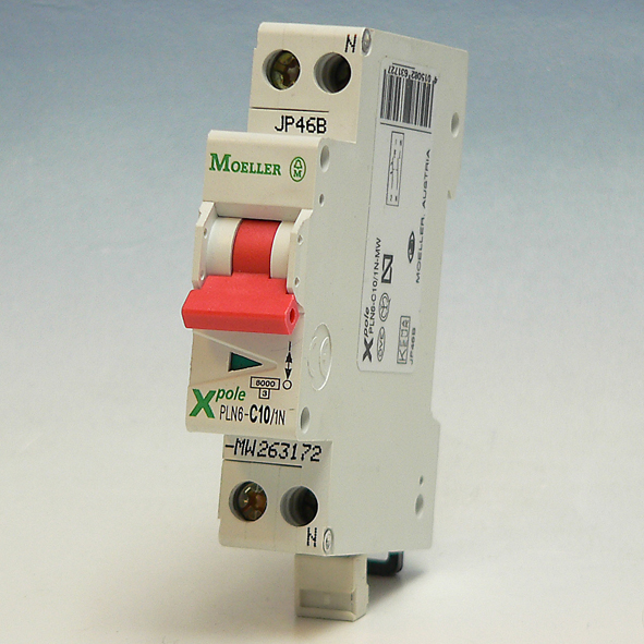 EATON PLN6-C10/1N-MW AUTOMAAT C10A 6KA 1P+N 18MM afbeelding 2