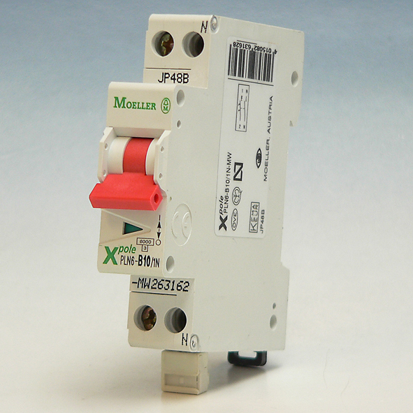 EATON PLN6-B10/1N-MW AUTOMAAT B10A 6KA 1P+N 18MM afbeelding 2