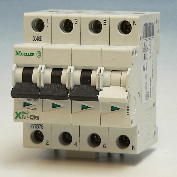 EATON FAZ-C20/3N AUTOMAAT C20A 15KA 3P+N afbeelding 2