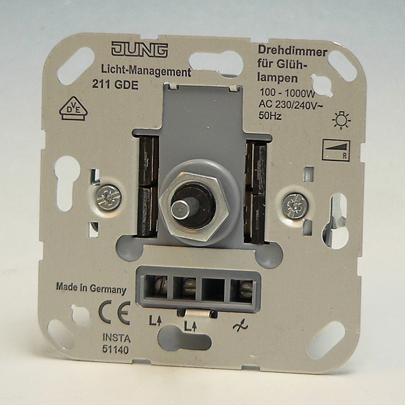 Dimmer inb draai inb 100-1000W gloei/halogeenlamp