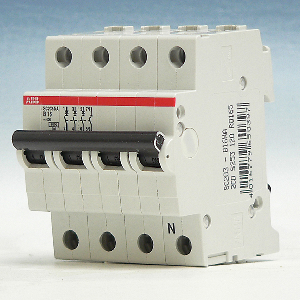 ABB S 203 B16 NA AUTOMAAT B16A 6KA 3P+N afbeelding 2