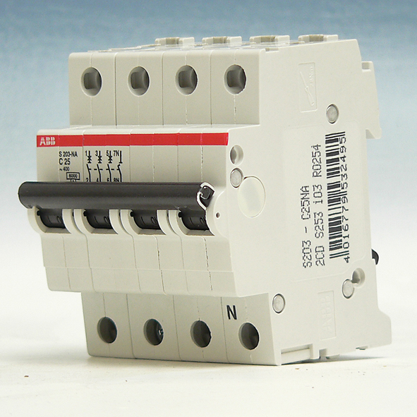 ABB S 203 C25 NA AUTOMAAT C25A 6KA 3P+N afbeelding 2