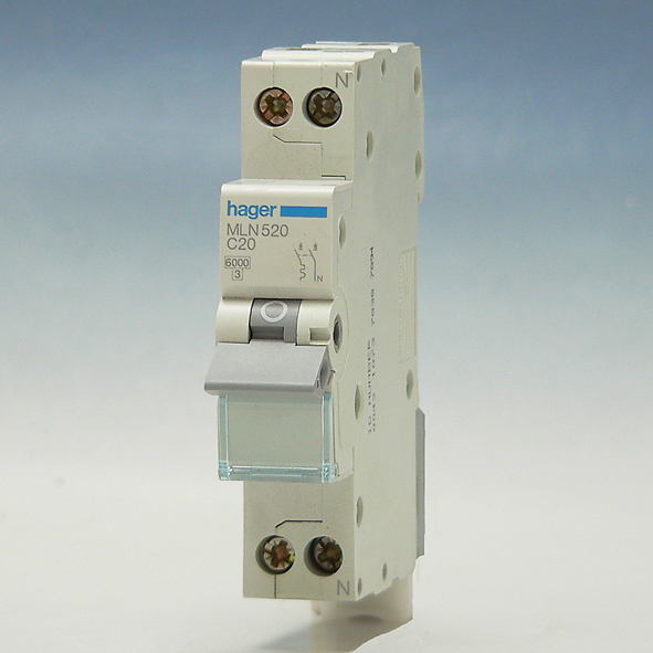 Hager Installatieautomaat 1-P+N C20A 6kA 1module MLN520 afbeelding 2