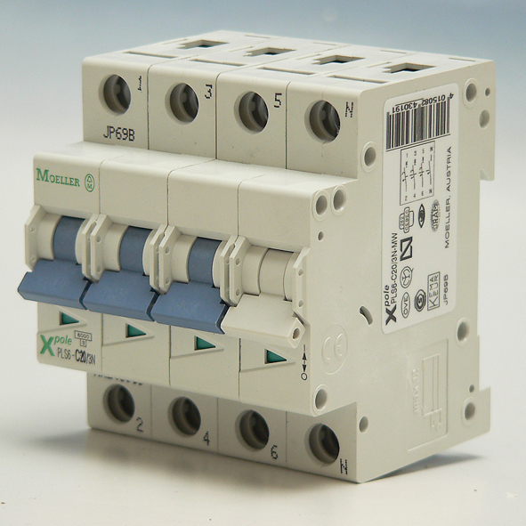 EATON PLS6-C20/3N-MW AUTOMAAT C20A 6KA 3P+N afbeelding 2