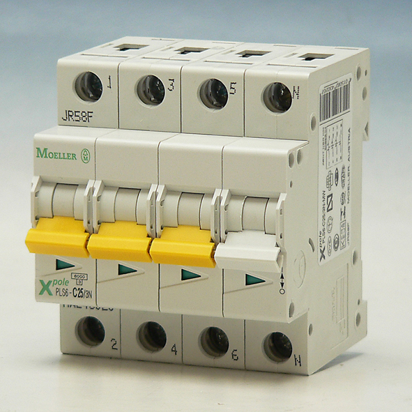 EATON PLS6-C25/3N-MW AUTOMAAT C25A 6KA 3P+N afbeelding 2