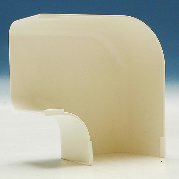 Canalit platte bocht 90x65mm wit