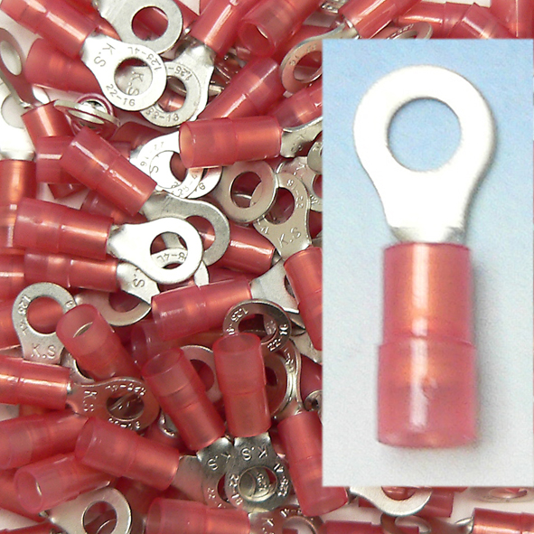 Ringkabelschoen 4mm Super M 4 voor 0,5-1,5 mm2 roood easy nylon ringkabelschoen 156410  klemko afbeelding 2