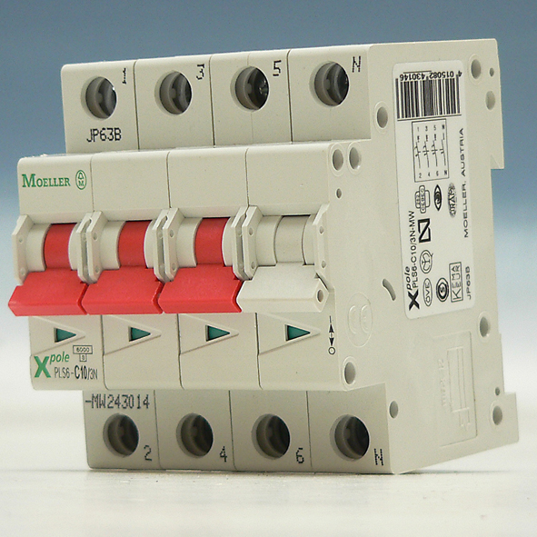 EATON PLS6-C10/3N-MW AUTOMAAT C10A 6KA 3P+N afbeelding 2