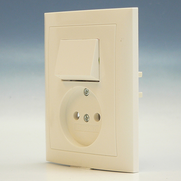 Berker S1 combinatie wisselschakelaar/wandcontactdoos zonder randaarde 1-voudig polarwit glanzend (6143668989) afbeelding 2