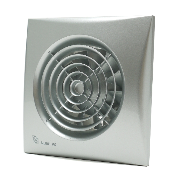S&P Silent 100 CRZ badkamerventilator met instelbare nalooptimer zilver