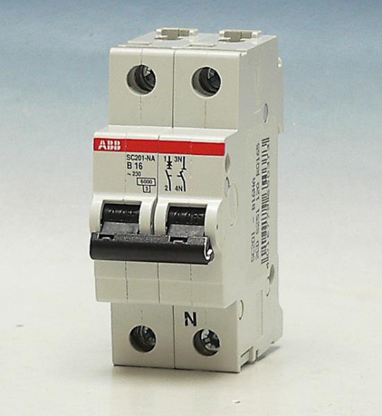 ABB SC 201 B16 NA AUTOMAAT B16A 1P+N afbeelding 2