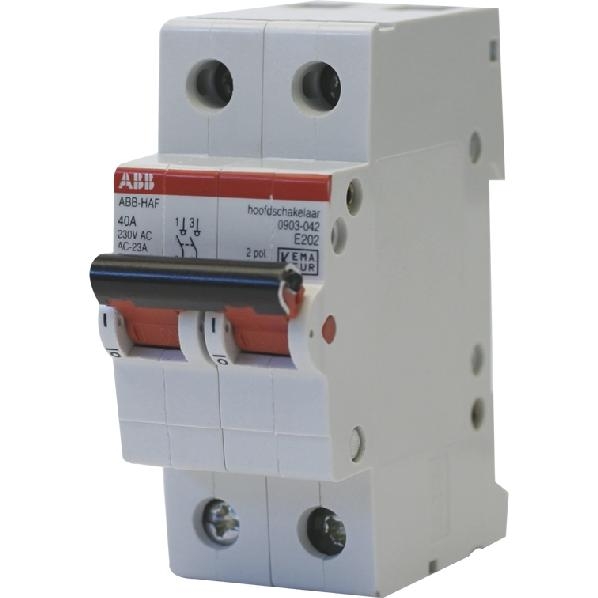ABB Hafonorm Lastscheider 2-polig 40A 230V 25kA DIN zwart 0903.042