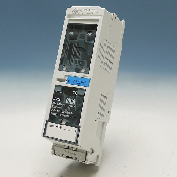 Hager Mespatroonlastscheider NH000, rail 60mm onder uit LT0056 afbeelding 2