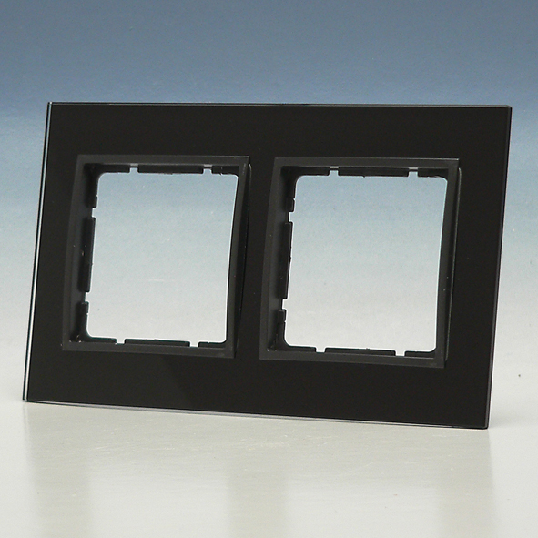 BERKER 10126616 AFD RAAM 2-V B7 GLAS ZWART afbeelding 2