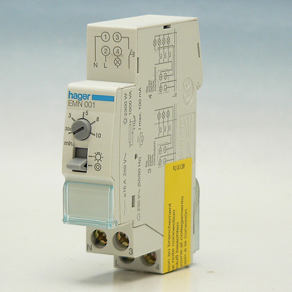 Hager Trappenhuisautomaat 30sec-10min 230V/16A IP20 EMN001 afbeelding 2