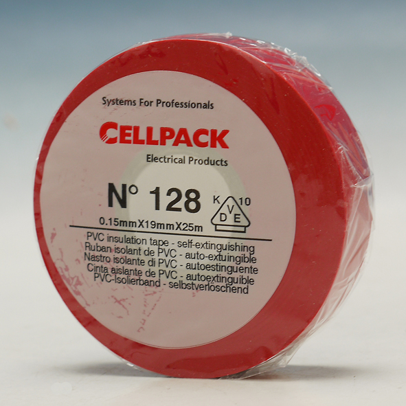 CELLPACK TAPE128 19 RO TAPE 19X0.15X25M ROOD afbeelding 2