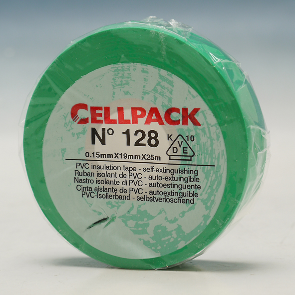CELLPACK TAPE128 19 GN TAPE 19X0.15X25M GROEN afbeelding 2