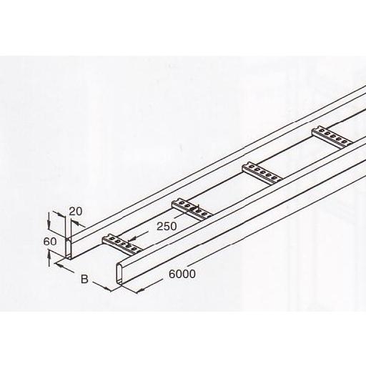 Kabelladder 60 200mm 6m VC60200 afbeelding 2