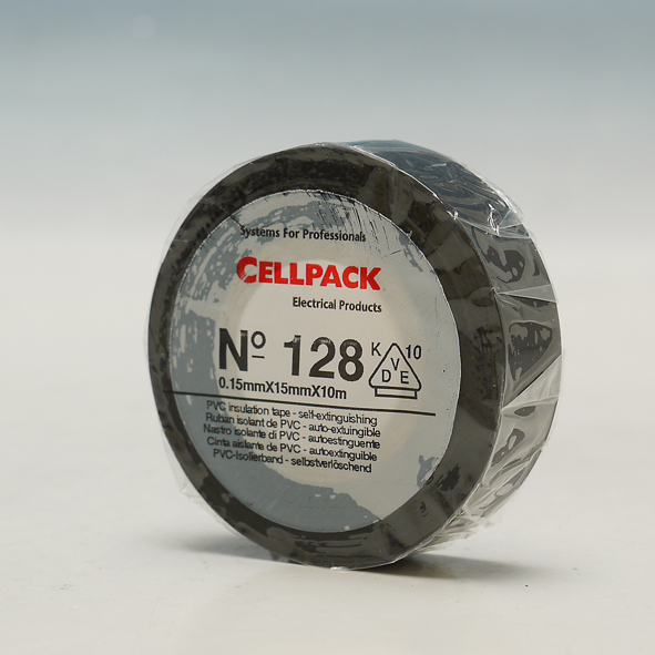 CELLPACK TAPE128 15 ZW TAPE 15X0.15X10M ZWART afbeelding 2