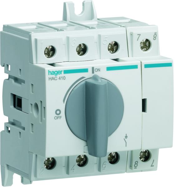 Hager Lastscheider 4-polig 100A modulair M2 HAC410 afbeelding 2