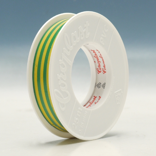 PVC-Isolatieband geel/groen 19mm, 25 meter Coroplast afbeelding 2