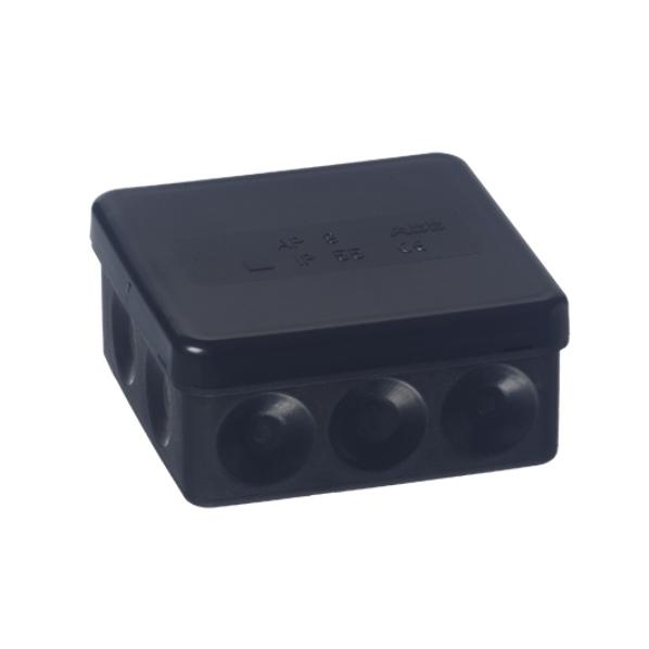 Kabeldoos zwart IP55 (89x89x39mm) AP9/M afbeelding 2