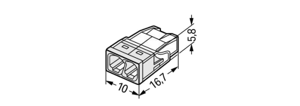 Wago Lasklem 2 polig wit transparant 2273-202