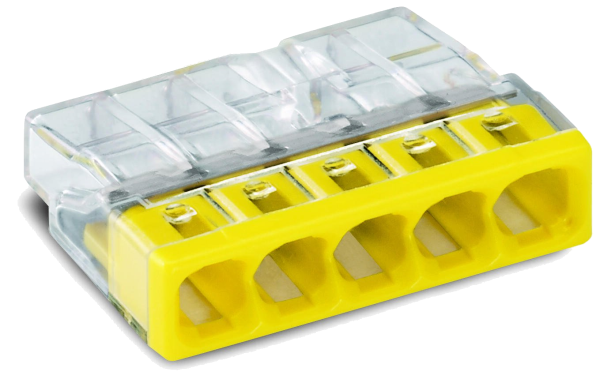 Wago Lasklem 5 polig transparant geel  2273-205