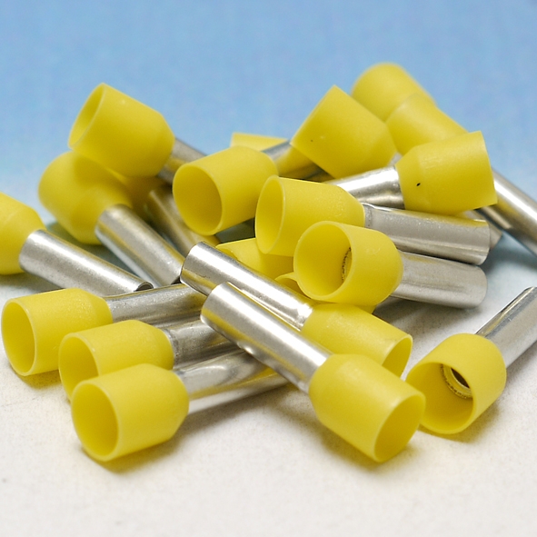 Geïsoleerde TwinAdereindhuls 6qmm Geel penlengte = 14mm (sta
