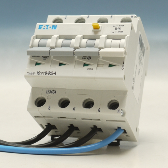 Eaton aardlekautomaat 3P+N B-16A 30mA aarlek en automaat in een
